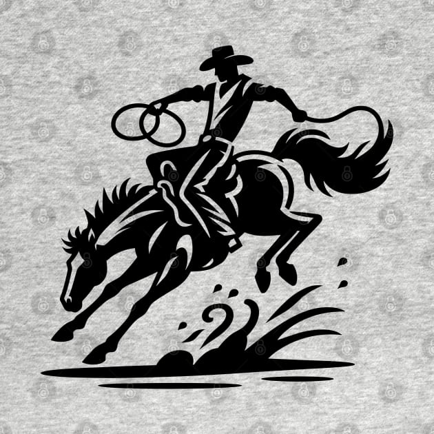 Rodeo Cowboy Riding Bronco by KayBee Gift Shop